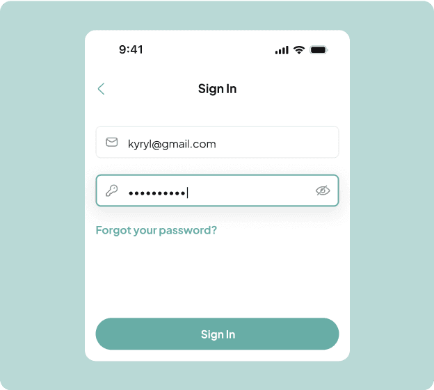 A login form with input fields and a button to confirm login.
